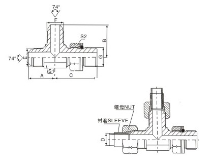 葫芦岛英管外螺纹O形圈主支三通