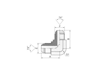 万宁90°弯美制JIC外螺纹74°外锥