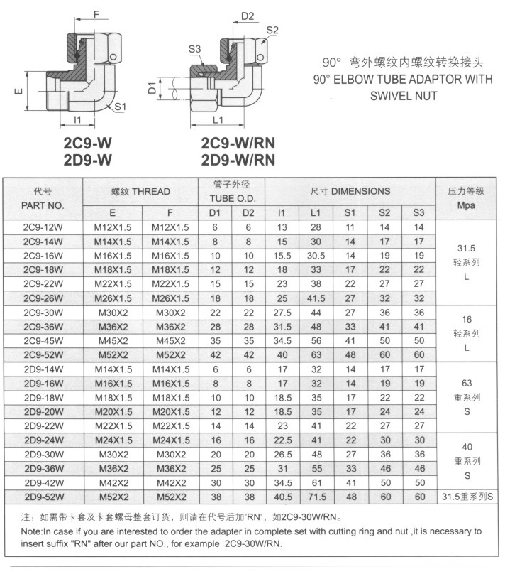 90°外螺纹内螺纹转换接头